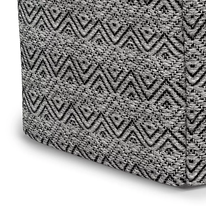 Simpli Home Hendrik Square Woven Indoor / Outdoor Pouf