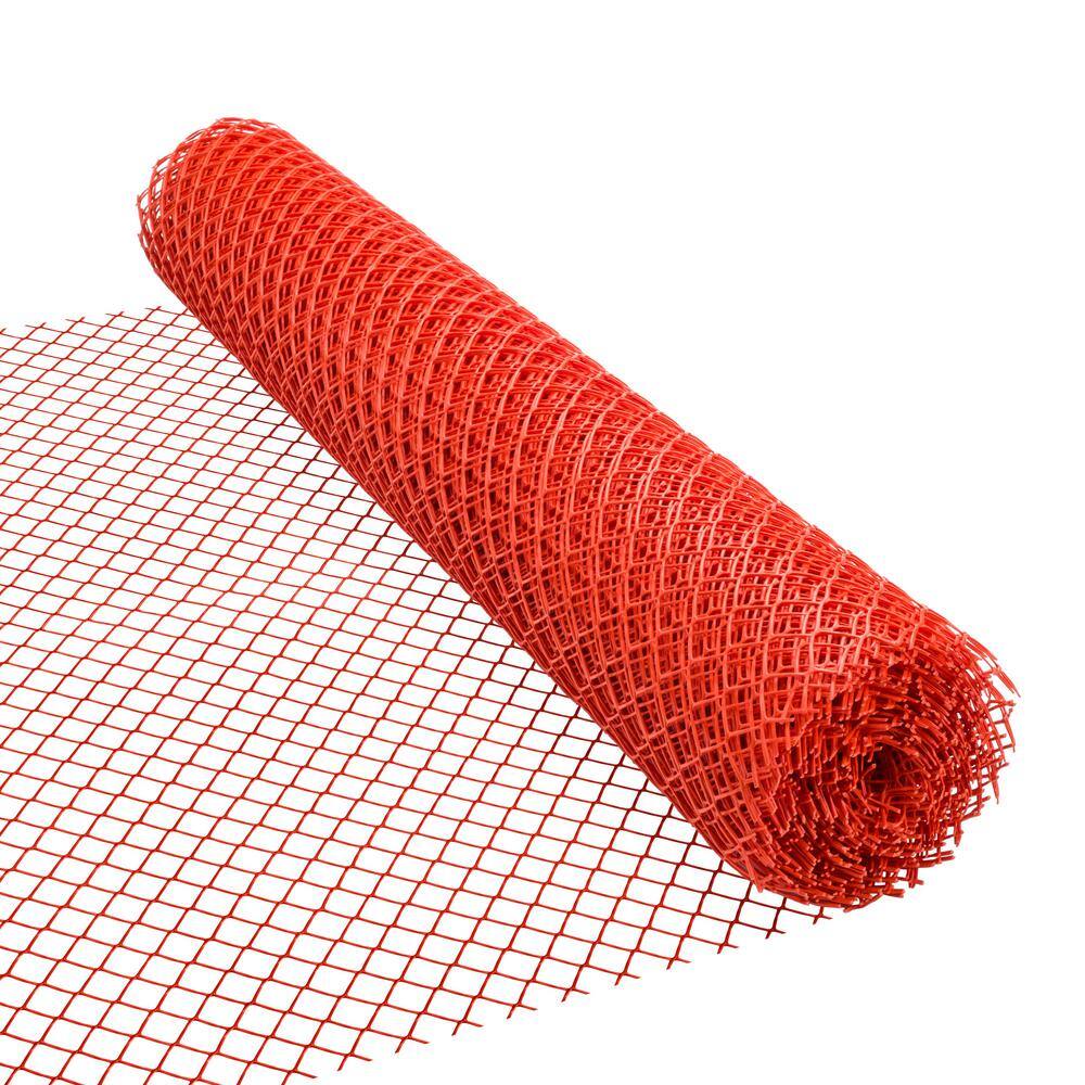 PEAK 50 ft. L x 48 in. H PVC Vinyl Safety Fence in Orange with 1-12 in. x 1-12 in. Mesh Size Garden Fence 3431