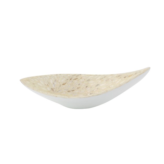 Decorative Bowl Beige Stone And White Olivia