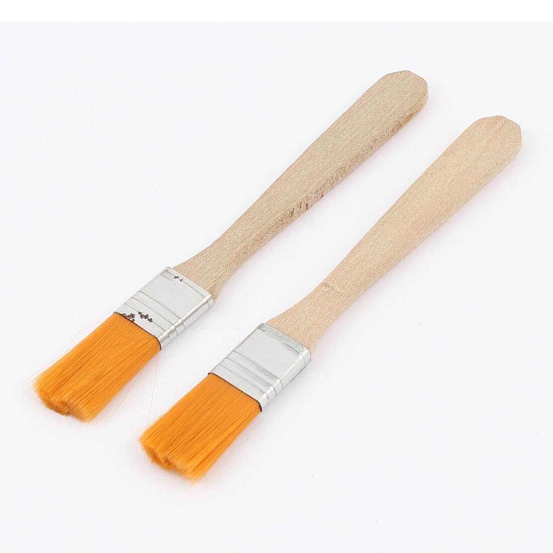 2Pcs Bakeware Bread Cook Pastry Oil Cream BBQ Tool Basting Brush - Orange，Wood Color