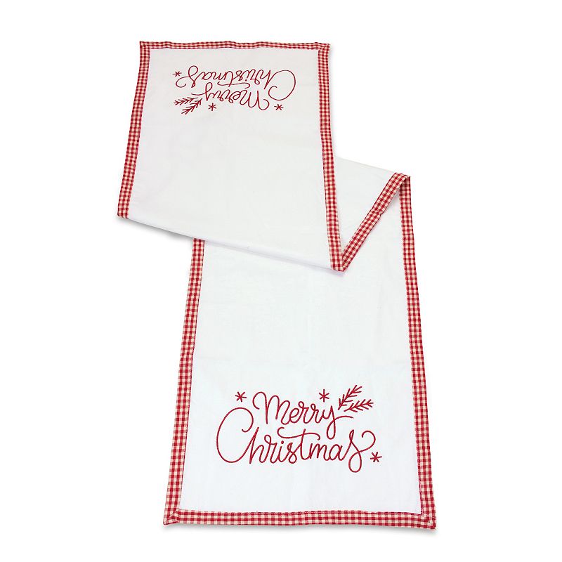 Merry Christmas Embroidered Table Runner 59l