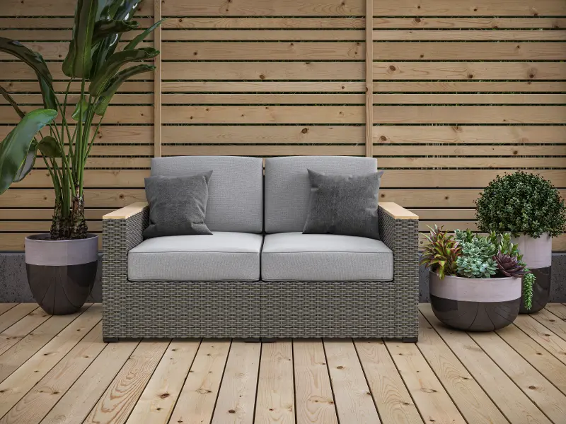 Boca Raton Gray Outdoor Loveseat