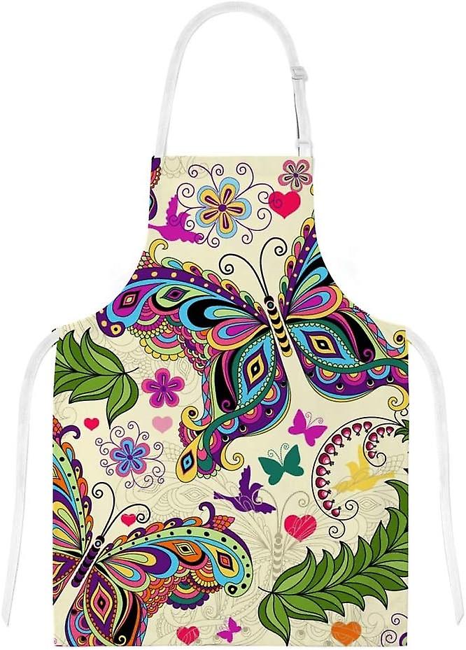 Kitchen Oven Mitts Glove Potholder Apron 3pcs Set Vintage Butterflies And Flowers Non Slip Heat Resistant Mitts For Baking Cooking Bbq