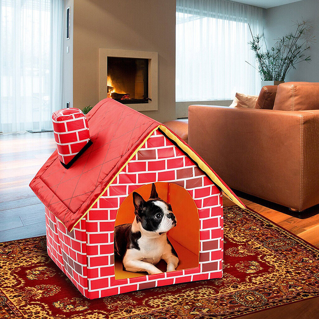 Foldable Pet Dog House Winter Warm Kennel House Puppy Cat Bed Nest Tent Supplies