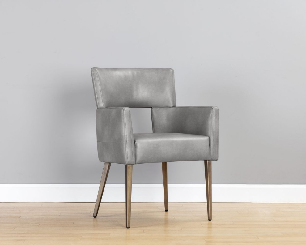 Sunpan 5West Amerie Dining Armchair   Bravo Metal   Midcentury   Dining Chairs   by Unlimited Furniture Group  Houzz