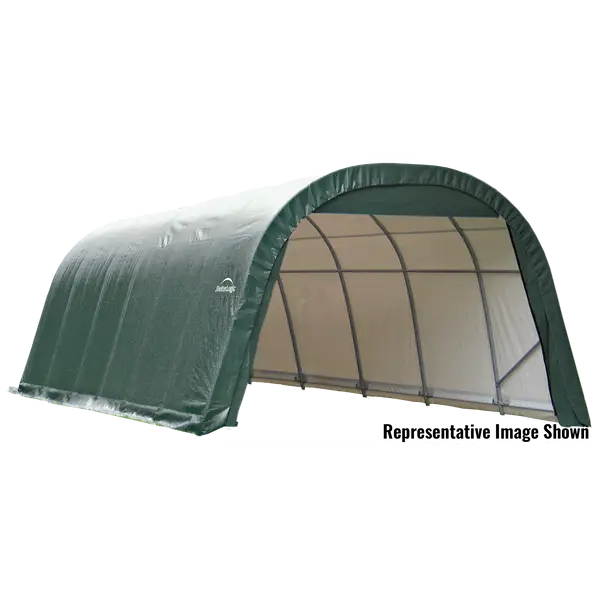 ShelterLogic 13'x28'x10' ShelterCoat Green Round Style Garage