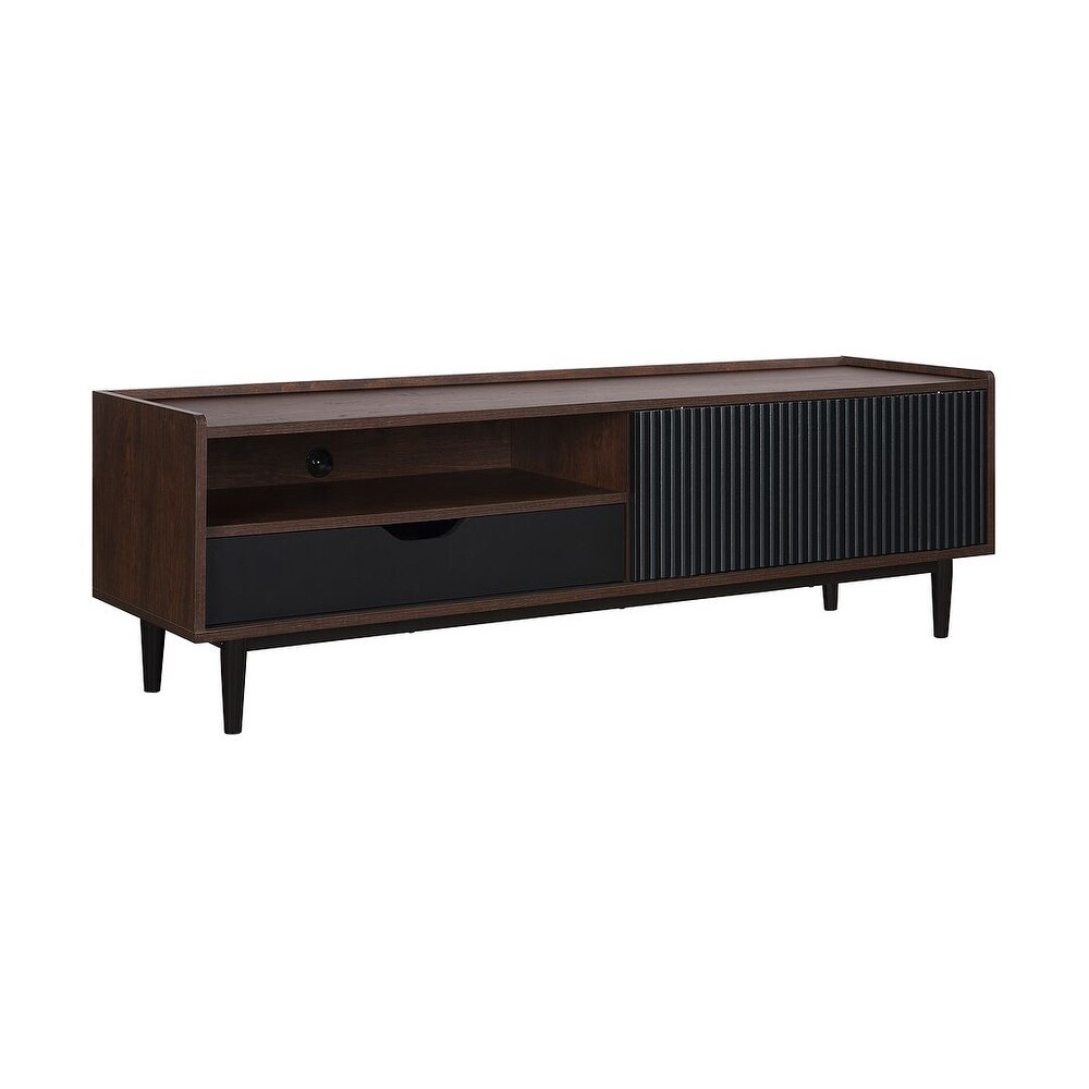 Manhattan Comfort Duane 59.25 In. Modern Ribbed Media Cabinet Console