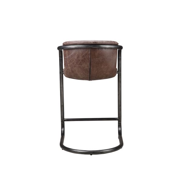 Aurelle Home Rustic Vintage Brown Leather Counter Stool (Set of 2)