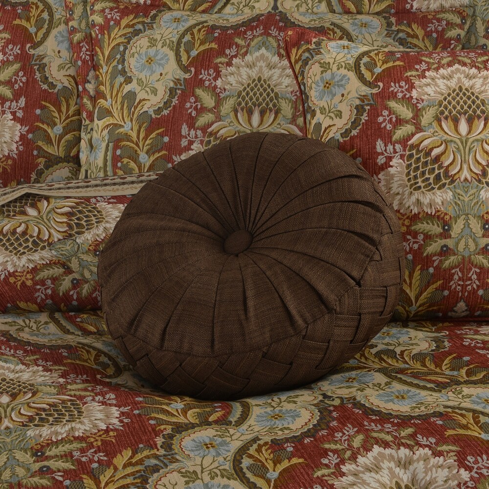 J. Queen New York Sayre Tufted Round Decorative Throw Pillow