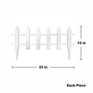 allFENZ 12 in. x 23 in. Vinyl Picket Garden Fence (6-Pack) SBF1223W