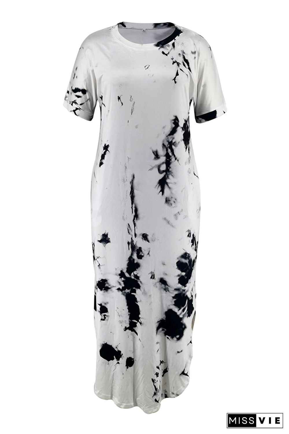 Tie Dye Printed Split Pocket Maxi Dress