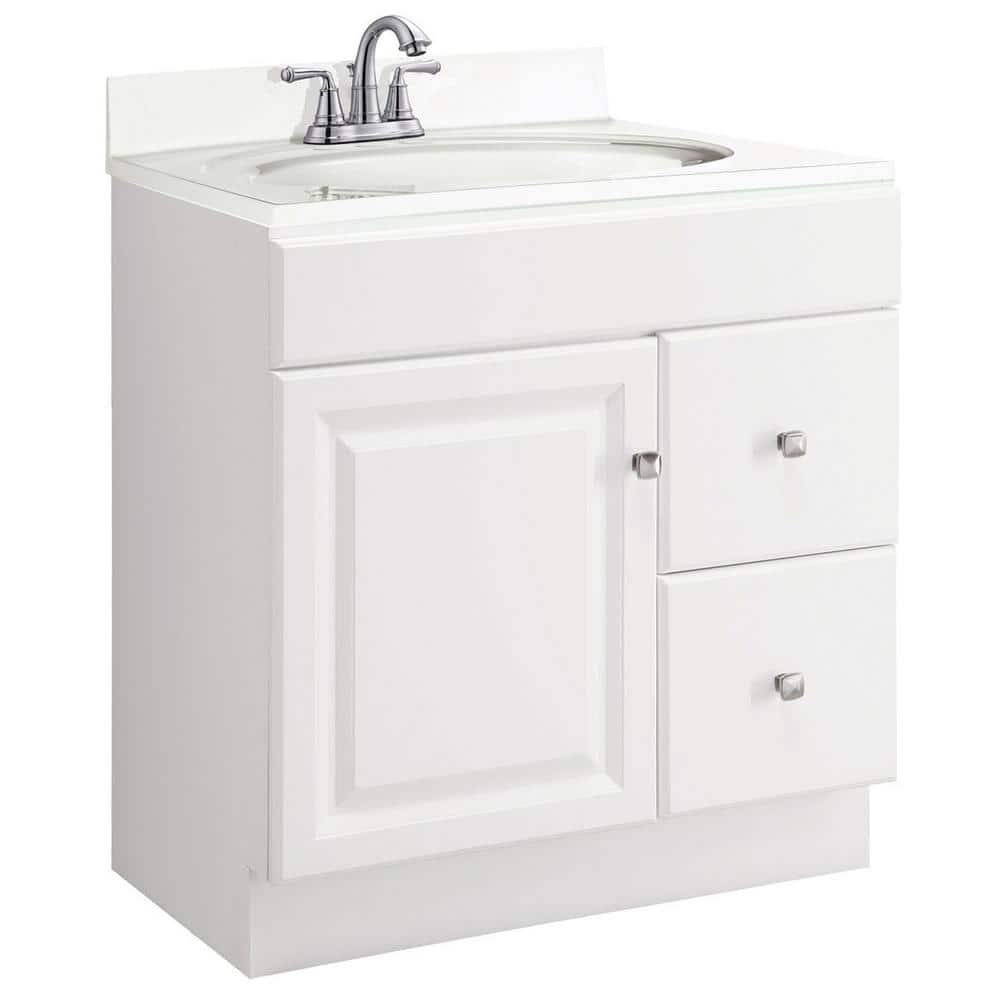 Design House Wyndham 30 in W x 18 in D Unassembled Bath Vanity Cabinet Only in White SemiGloss