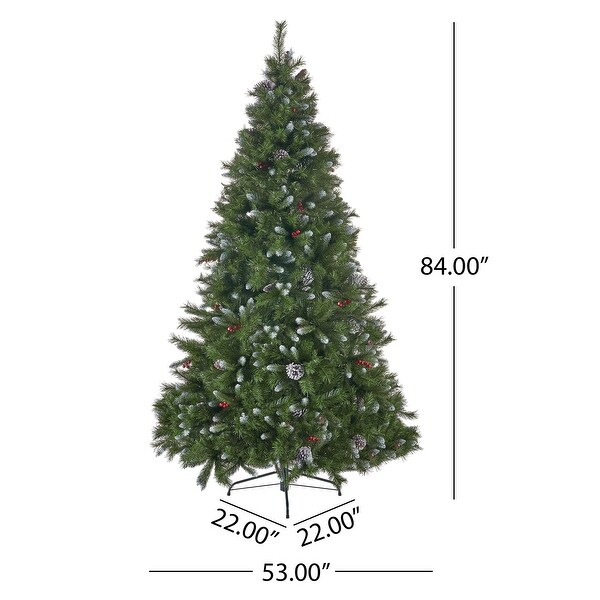 7foot Hinged Frosted Spruce Christmas Tree by Christopher Knight Home