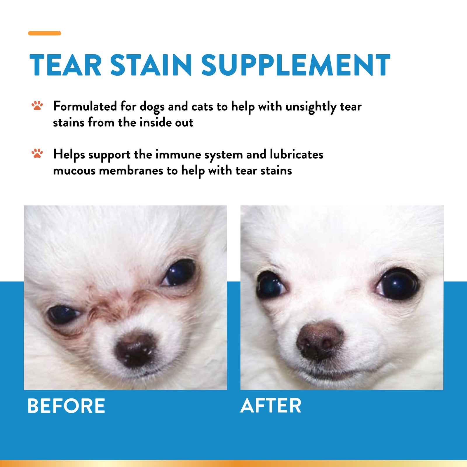 NaturVet Tear Stain Supplement Plus Lutein for Dogs and Cats， 200g Pow