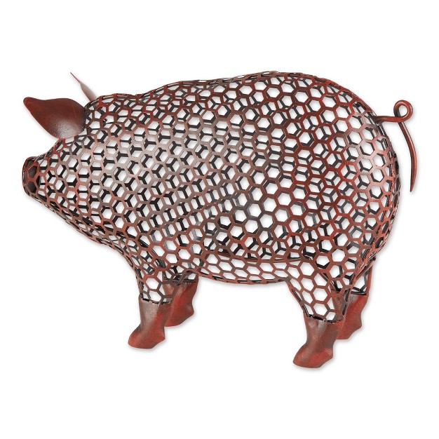 Iron Chicken Wire Pig Sculpture Brown Zingz amp Thingz