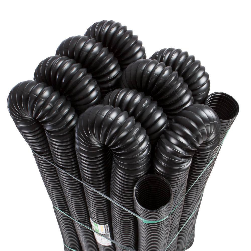 Amerimax Home Products FLEX Drain Pro 4 in. x 100 ft. Black Copolymer Solid Drain Pipe HP4100S