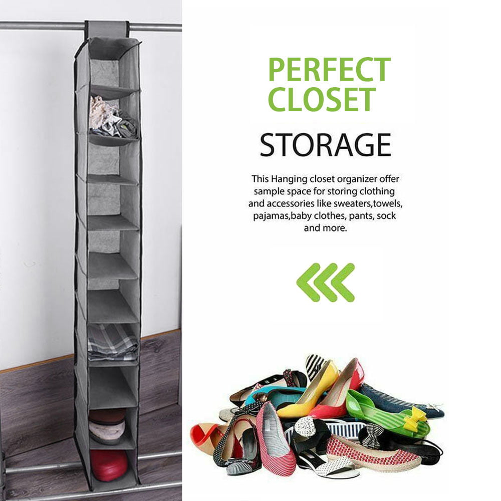 HOTBEST 10 Pockets Over Door Hanging Bag Shoe Rack Tidy Hanger Storage Organizer