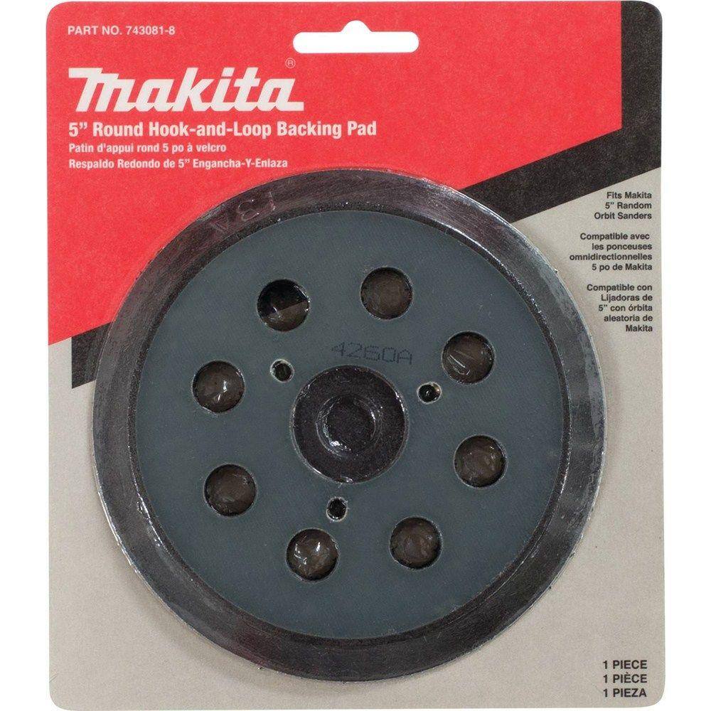 Makita 5 in. Round Hook and Loop Backing Pad (8-Hole) 743081-8