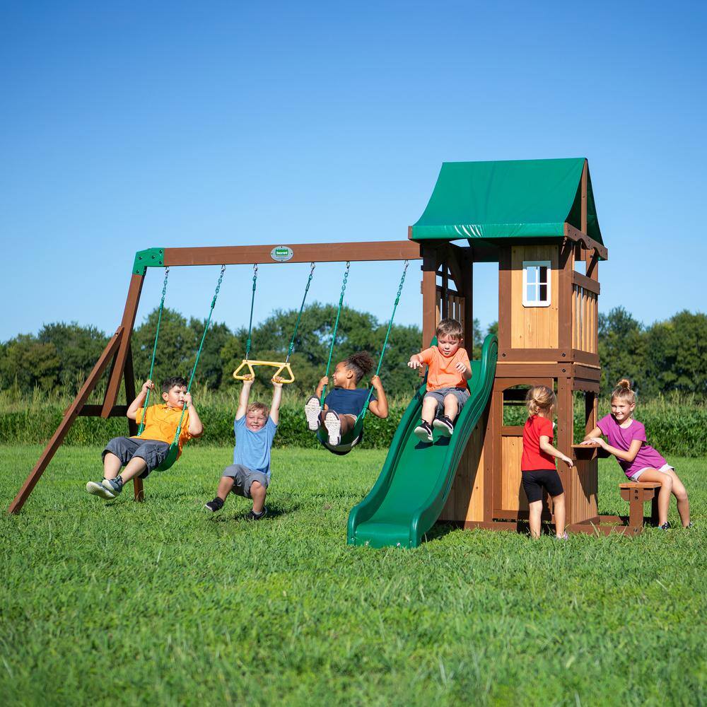 Backyard Discovery Lakewood All Cedar Wooden Swing Set 2001022com