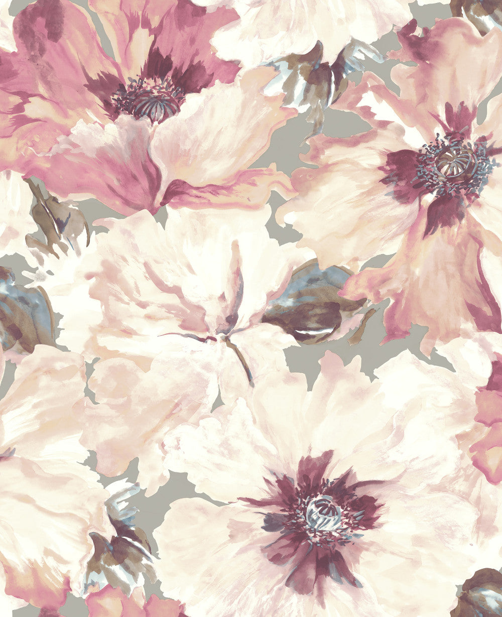 Cecita Floral Wallpaper in Pink from the Lugano Collection