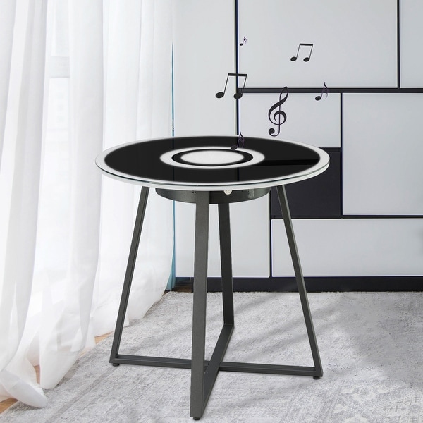 Multifunctional Side Table with Lamp and Music