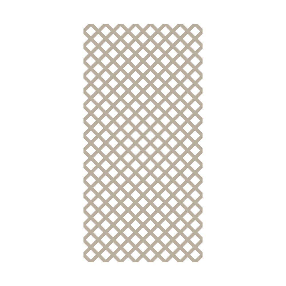 Veranda 4 ft. x 8 ft. Khaki Classic Diamond Vinyl Lattice 73040661