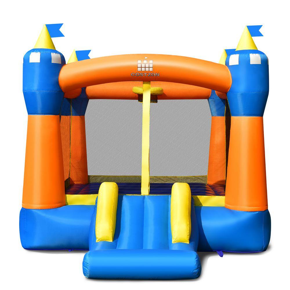 Costway Inflatable Bounce House Kids Magic Castle with Large Jumping Area With 480-Watt Blower NP10397+EP24682