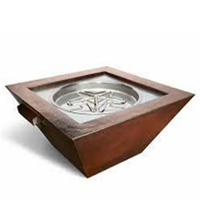 Outdoor Corten steel fire fountain top fires Water and fire Features for swimming pools