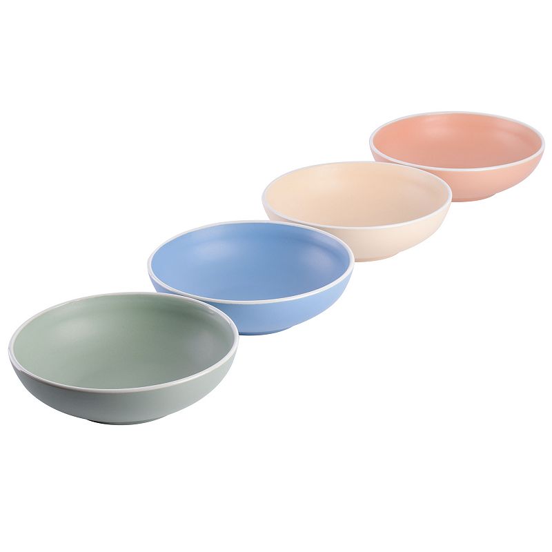 Spice By Tia Mowry Creamy Tahini 4 Piece Round Stoneware Dinner Bowl Set