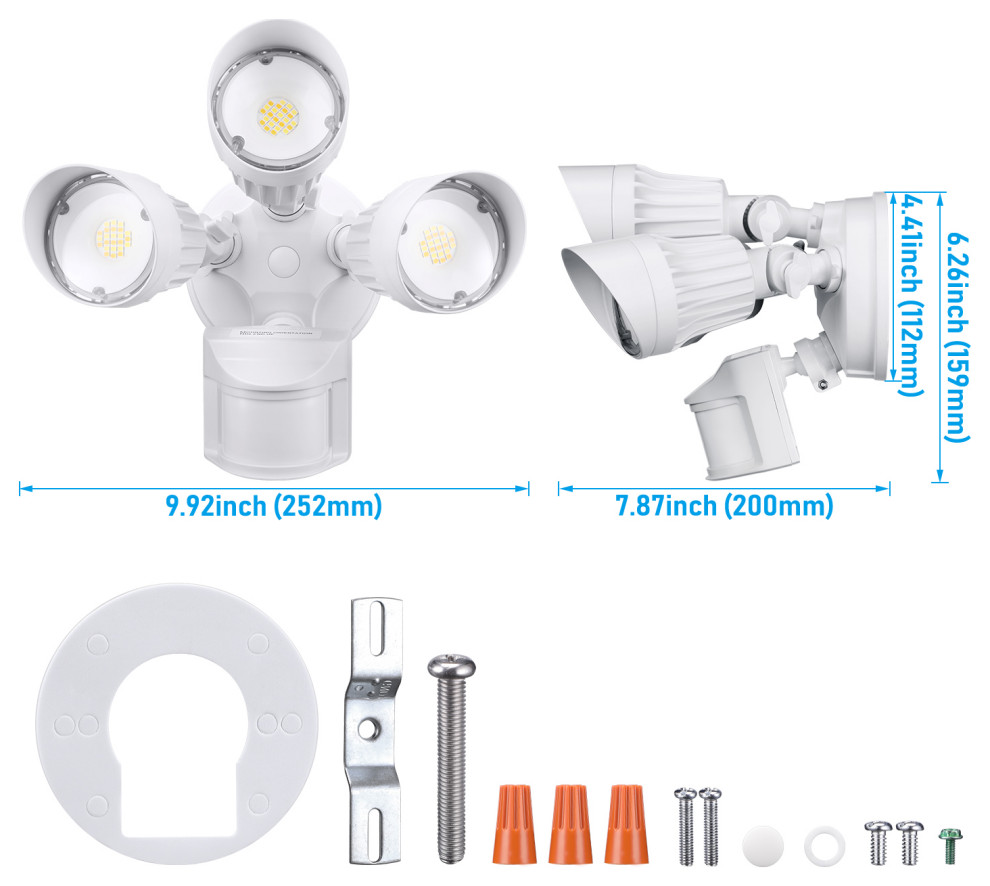 2 Pack 3CCT LED Sensor Flood Light Dusk to Dawn 3 Lighting Modes   Transitional   Outdoor Flood And Spot Lights   by W86 Trading Co.  LLC  Houzz