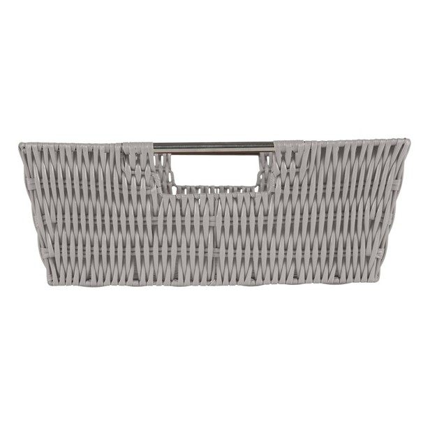 Simplify Rattan Tote With Sterling Silver Handles Gray