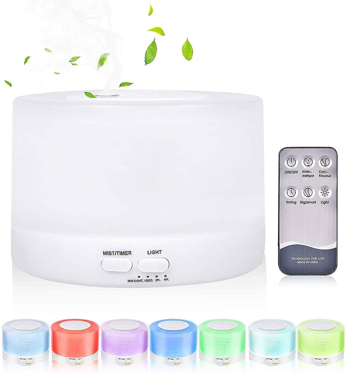 Humidifier Silent Ultrasonic Humidifier Automatically Shuts Down， With 7 Led Colors And 2 Fog Modes， Baby Nursery(500ml)