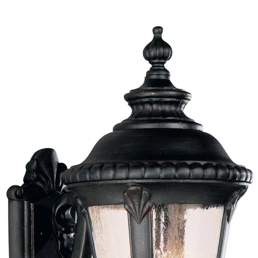 Bel Air Lighting Commons 4-Light Black Coach Outdoor Wall Light Fixture with Seeded Glass 5042 BK