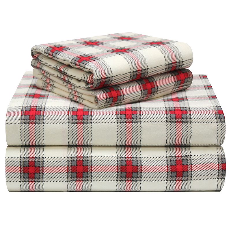 Pointehaven Plaid Flannel Sheet Set