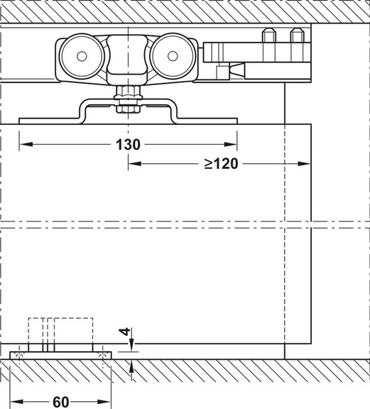 Hafele 941.62.009 Sliding door fitting  Slido D Li...