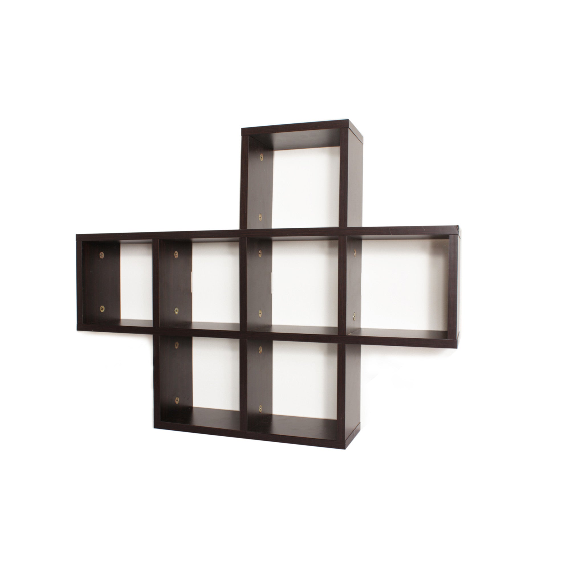 Danya B. Cubby Laminated Walnut Veneer Shelving Unit