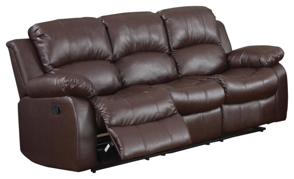 2 Piece Ciabola Set Double Reclining Sofa and Love Seat  Leather Brown   Contemporary   Living Room Furniture Sets   by AMOC  Houzz