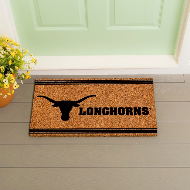 Evergreen University Of Texas Logo Turf Mat Brown 28 X 16 Inches Indoor Outdoor Doormat