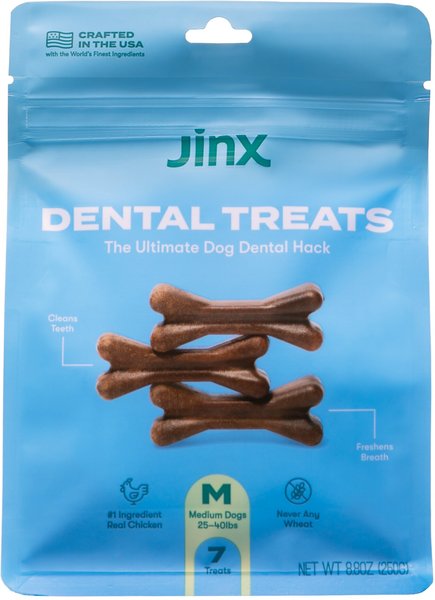 Jinx  Medium Dental Dog Treats， 7 count