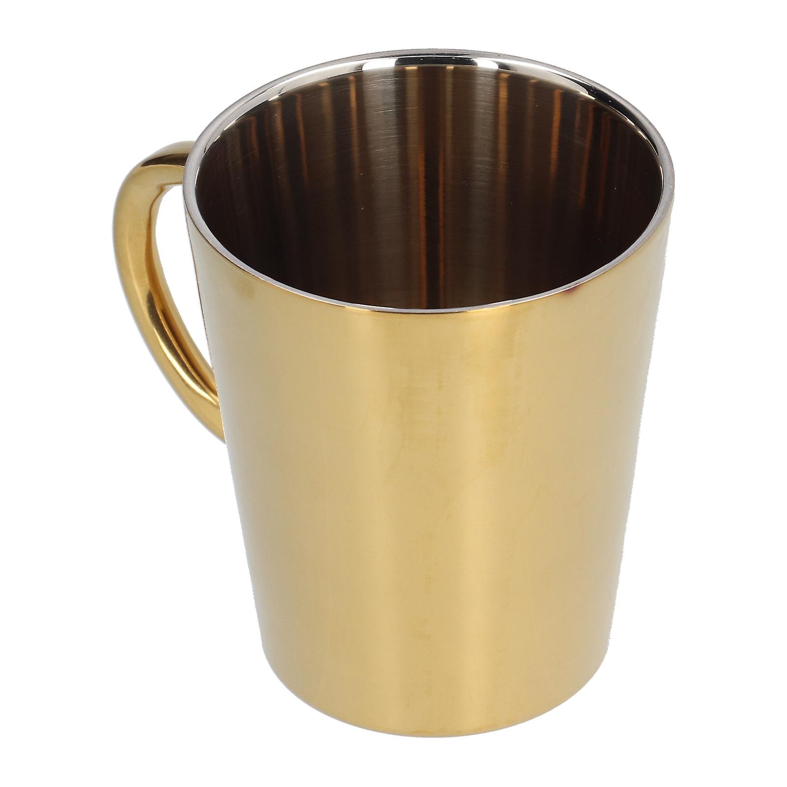 300ml Water Cup With Handle 304 Stainless Steel Heat Insulation Coffee Mug For Office Homegold