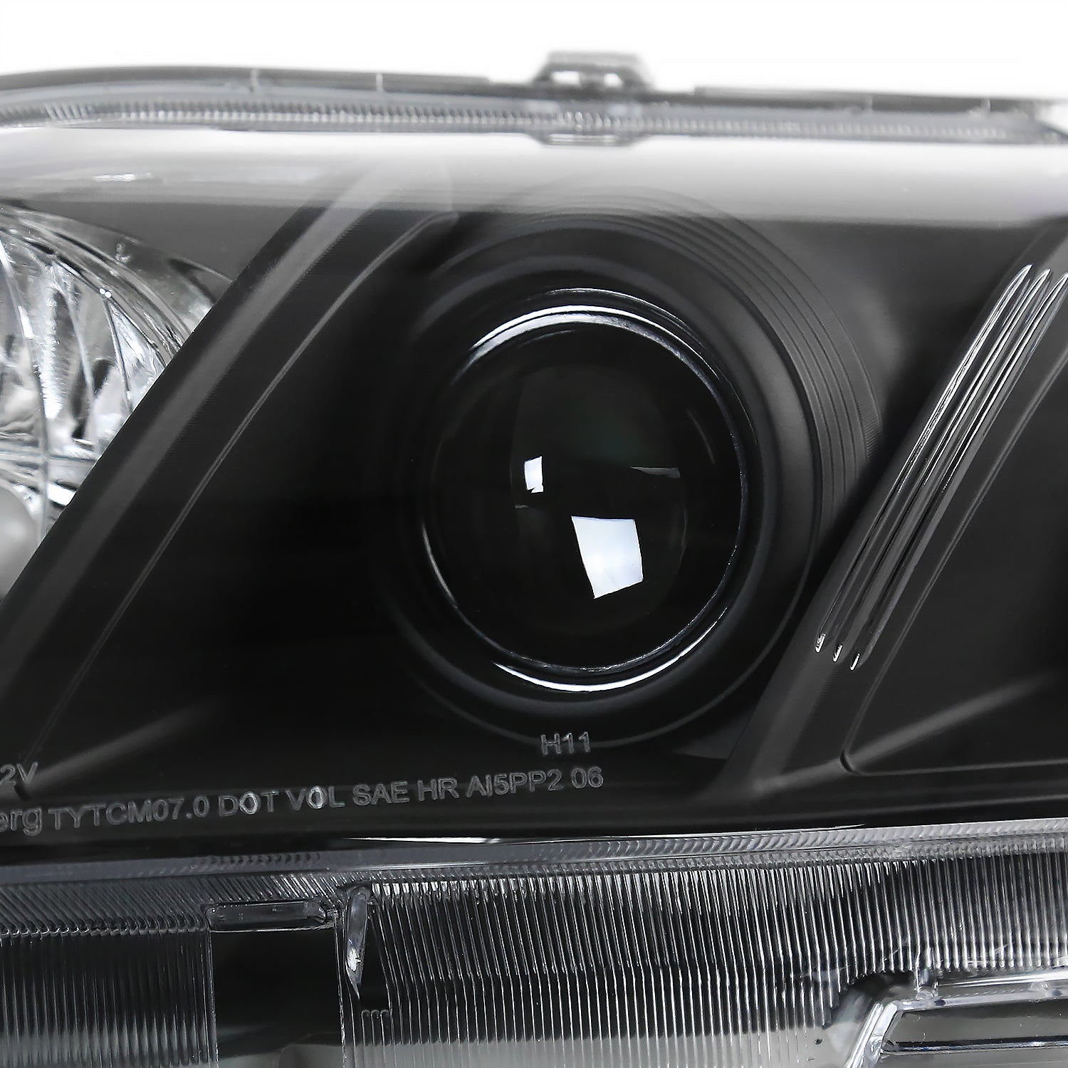 Spec-D Tuning Compatible with 2007-2009 Toyota Camry Black Projector Headlights W/ Amber Reflector 2008 (Left + Right)