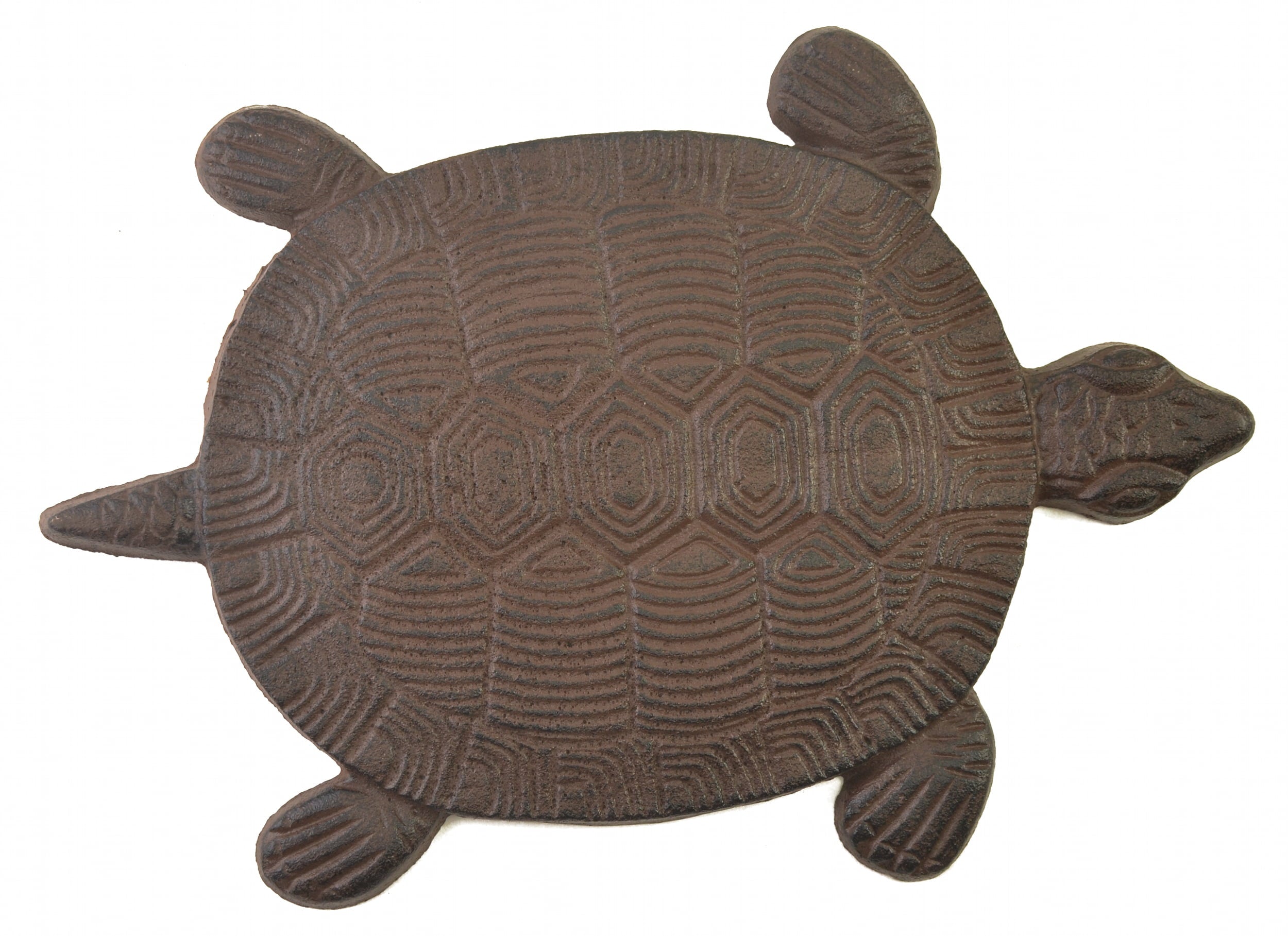 Turtle Stepping Stone Paver Distressed Brown Cast Iron 13" Long