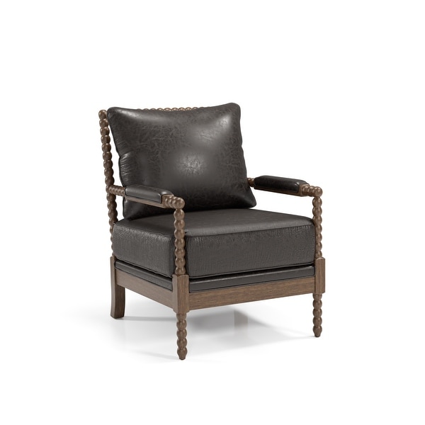 The Curated Nomad Union Rustic Boho Faux Leather Arm Chair