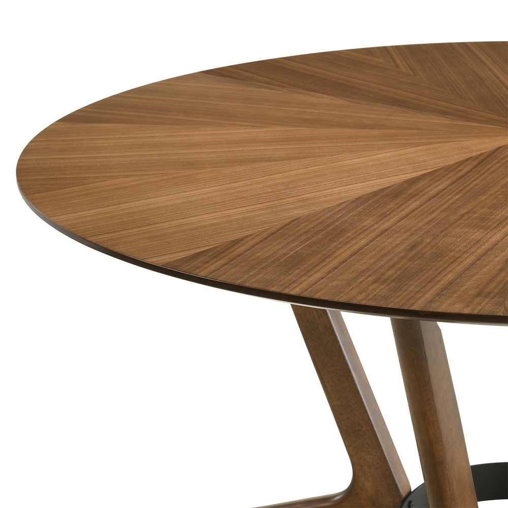 Santana Mid Century Modern Round Wood Dining Table