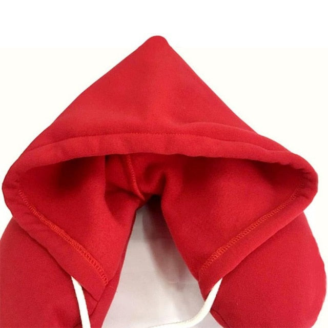 Travel Hooded U Shaped Pillow Cushion Head Rest Neck Support Eye Mask