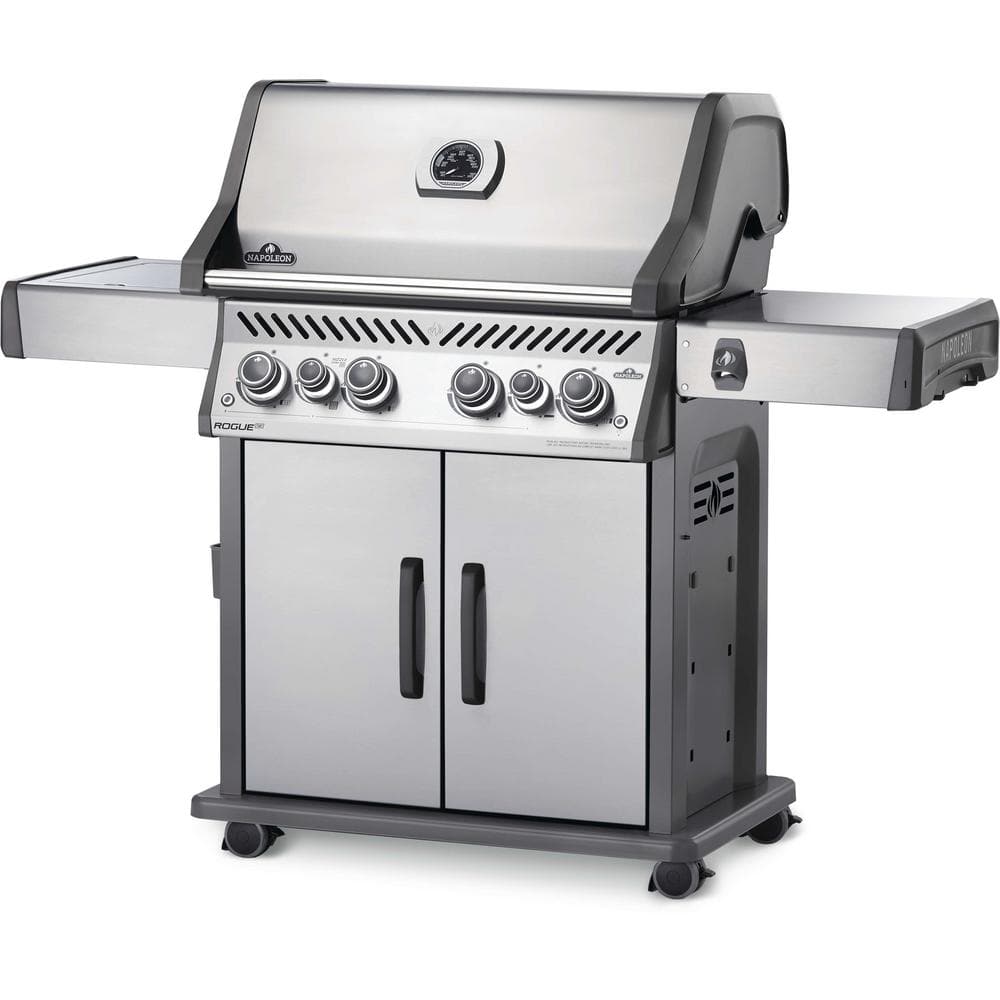 NAPOLEON Rogue 4-Burner Propane Gas Grill in Stainless Steel with Infrared Rear and Side Burners RSE525RSIBPSS-1