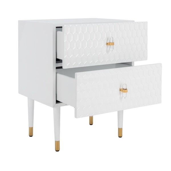 SAFAVIEH Couture Neptune 2 Drawer Side Table - 21.3