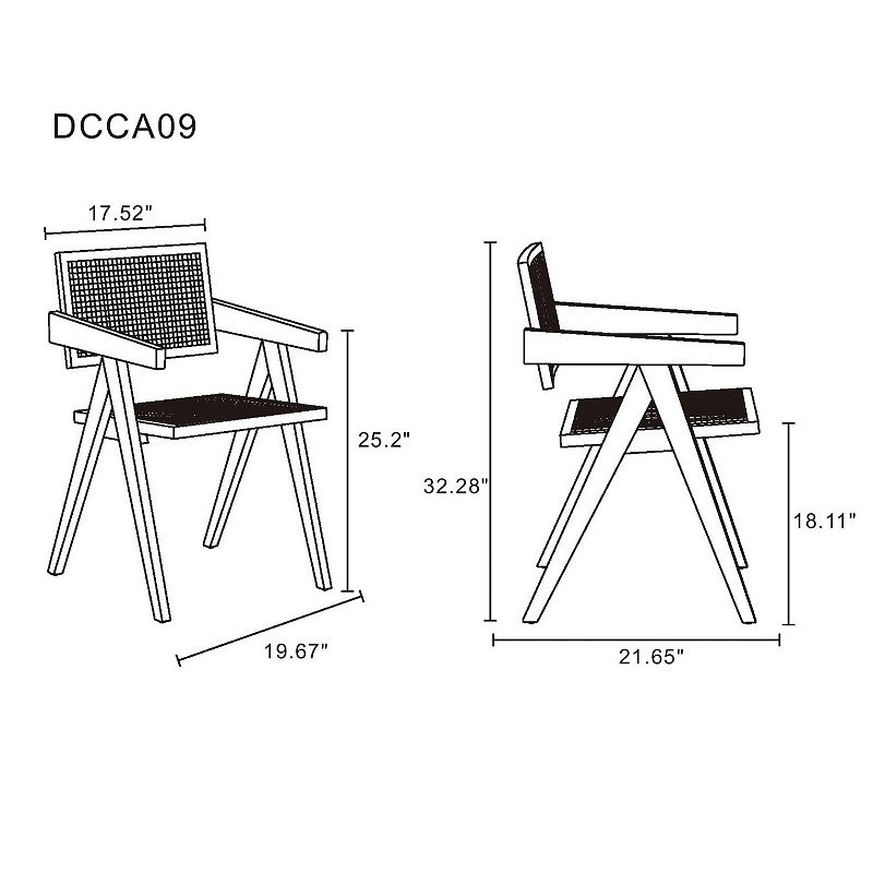 MANHATTAN COMFORT Hamlet Dining Arm Chair 2-piece Set