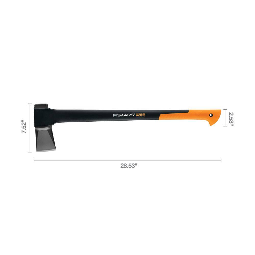 Fiskars X25 6.3 lb. Splitting Axe with 28 in. Shock-absorbing Handle 378541-1003