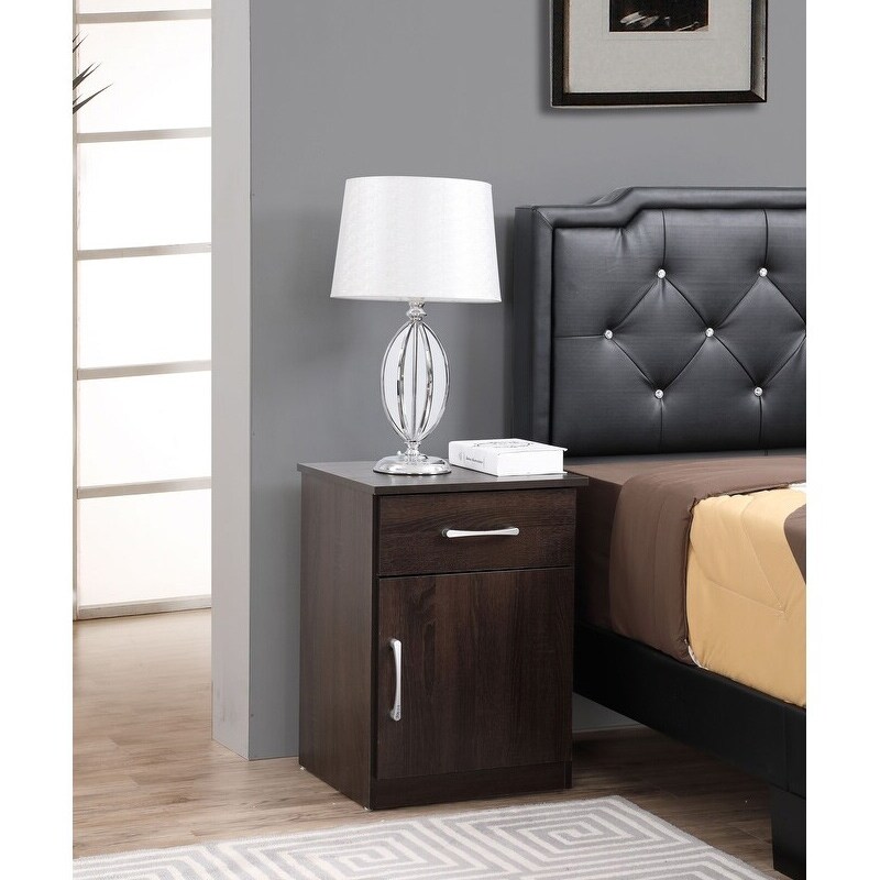 Alston 1 drawer and Cabinet Wood Nightstand